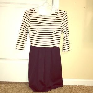 navy striped dress